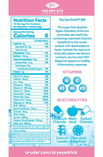 The Dry Eye Drink - Strawberry Lemon Flavor AM/PM Combo Pack